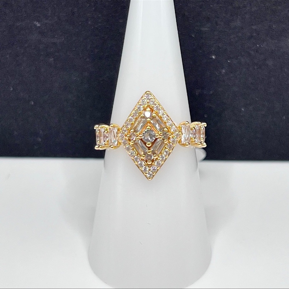 Bomb Party BP Sterling Gold Vermeil Ring Midnight Gleam Size 7